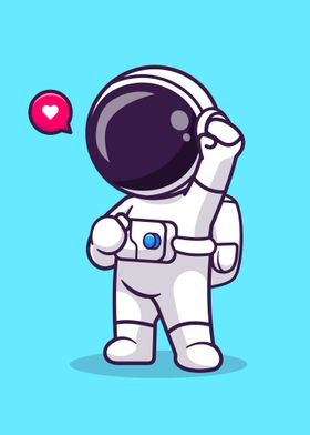 Cute astronaut excited