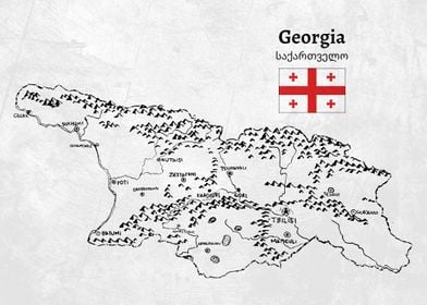 Handdrawn Georgia Map