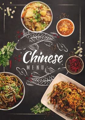 Chinese Menu Chalkboard