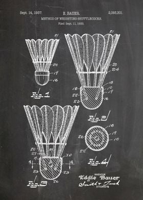 Shuttlecock patent 1937