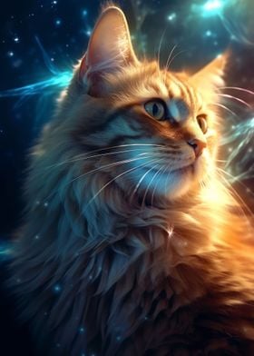 kitty cat in space galaxy