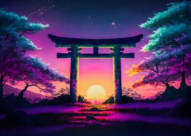 Torii gate sunset