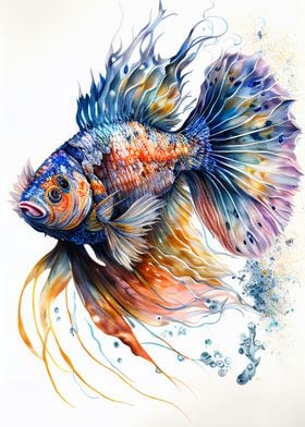 Colorful Watercolor Fish