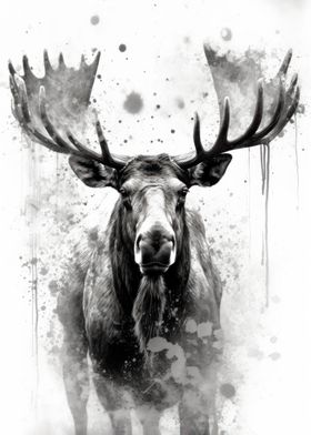 Moose Beauty Watercolor