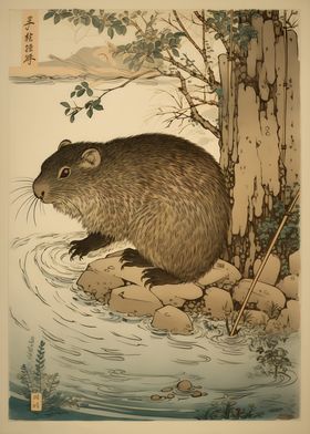 Beaver Ukiyo e