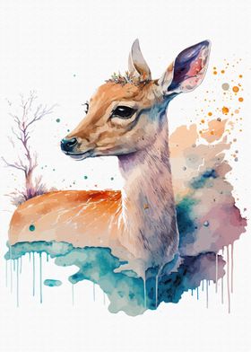 impala in watercolor style