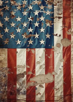 Vintage American Flag Art