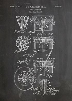 Shuttlecock patent 1937