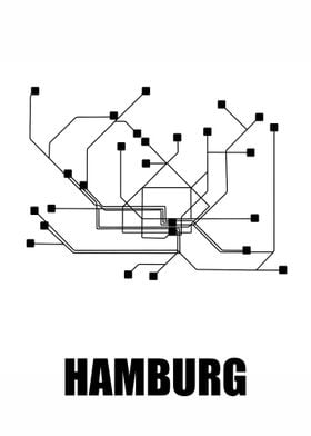 Hamburg White Subway Map