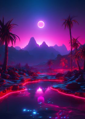 Neon Fantasy Landscape