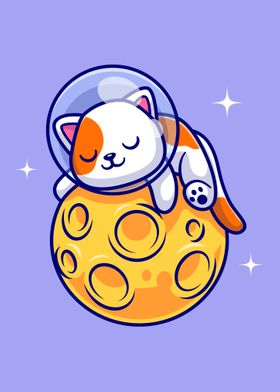 Cat astronaut sleeping