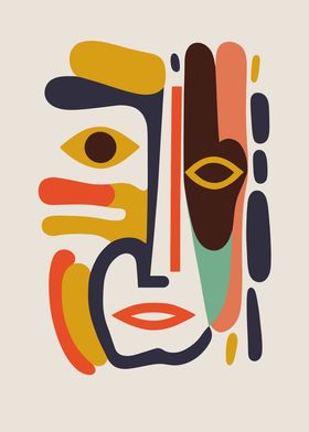  Abstract Native Face Art