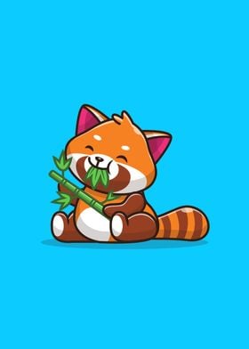 Cute Red Panda Eating 