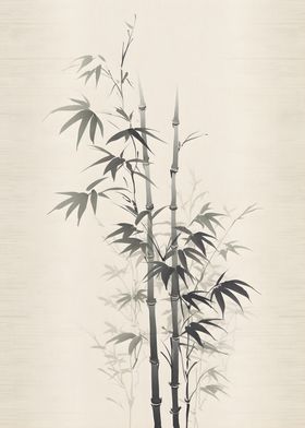 Black And White Bamboo Art