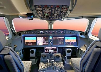 A220 Cockpit at Dusk