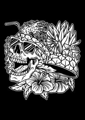 pineapple skull BnW