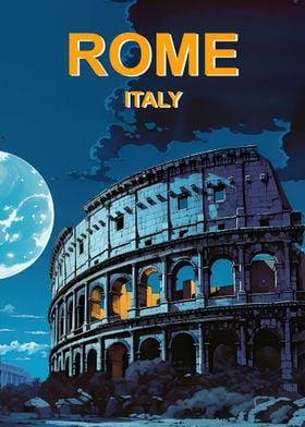 Rome Italy Travel Poster