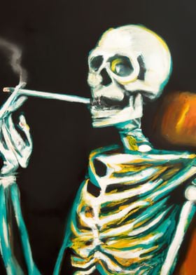 Skeleton Smoking a Cigaret