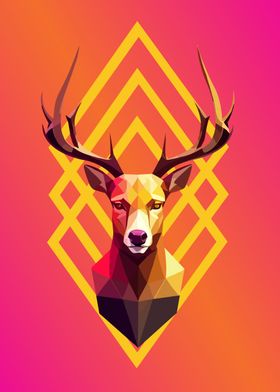 low poly beauty deer