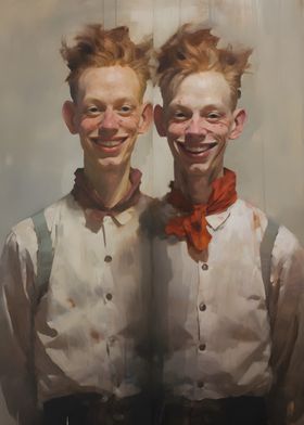 Painted Redhead Twin Boys