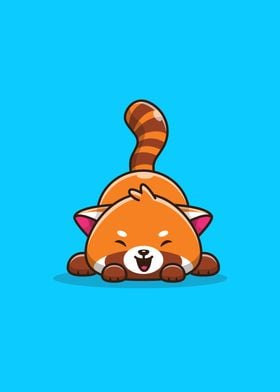 Cute Happy Red Panda