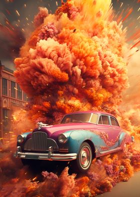 Exploding Tatra car