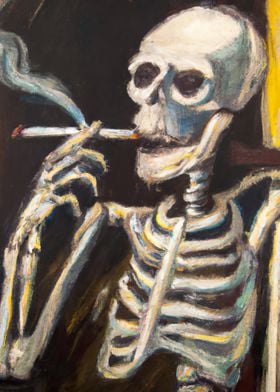 Skeleton Smoking a Cigaret