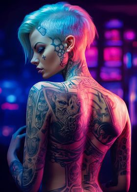 Erotic Girl with Tattoos