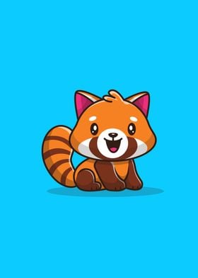 Cute Red Panda Sitting