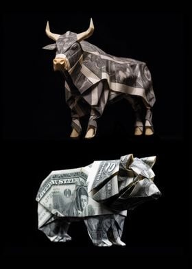 Origami Bull and Bear