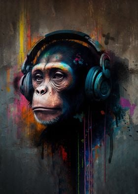 Banksy Monkey Headphones
