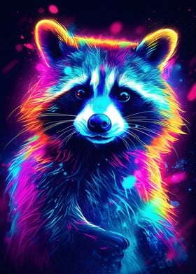 Neon raccoon