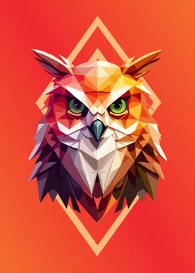 low poly beauty owl