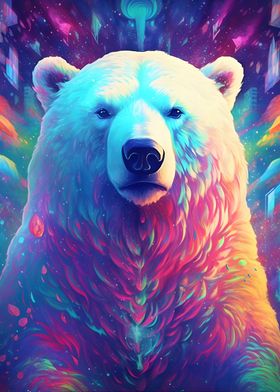 Neon Polar Bear