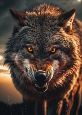 savage wolf in wild