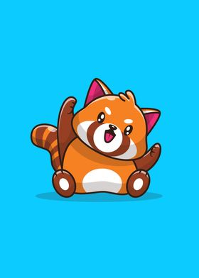 Cute Happy Red Panda