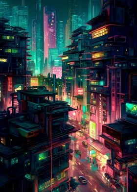 City night colorful