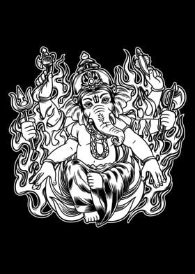 god ganesha BnW