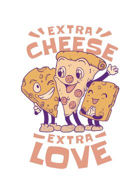 Extra cheese pizza cartoon