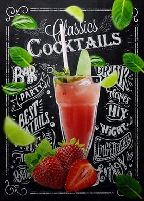 Mint Strawberry Cocktail