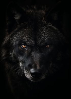 black wolf powerful animal