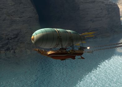 airship over the sea