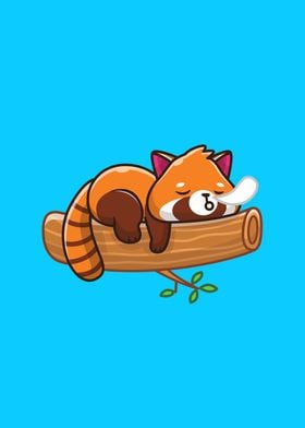 Cute Red Panda Sleeping 