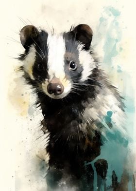 Skunk Beauty Watercolor