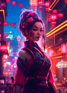 Geisha Cyberpunk 