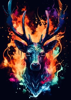 Deer in warercolors art