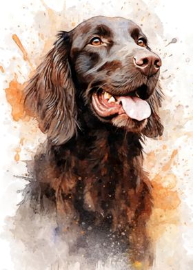 Brown Flatcoated Retriever