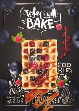 Waffles with fruits