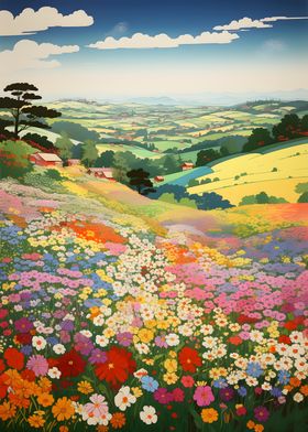 Flower Field Ukiyo e