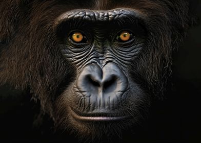 close up portrait gorilla